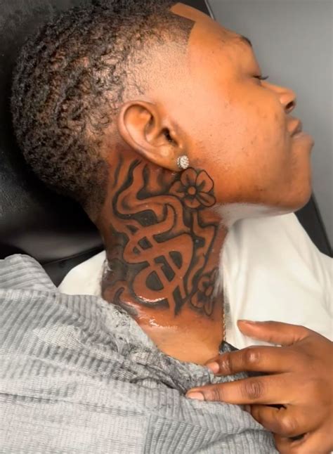 Neck Tattoos for Men Black