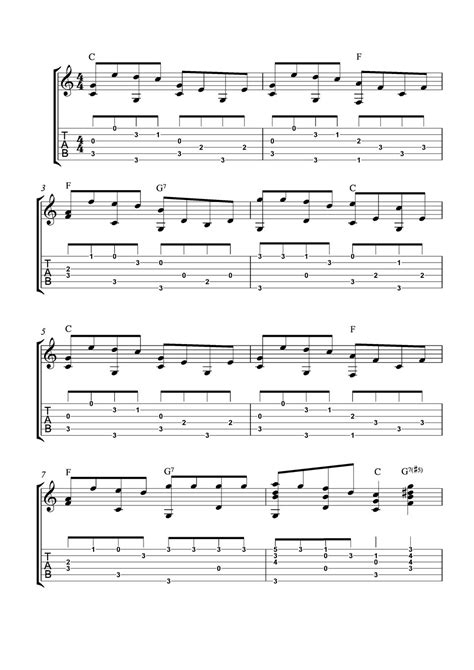 James Lord Pierpont Jingle Bell Guitar TAB Sheets By Learning Guitar