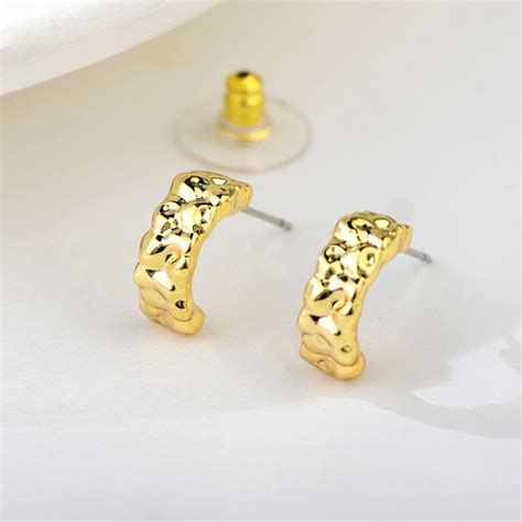 Dubai Gold Plated Big Stud Earrings With No Risk Refund