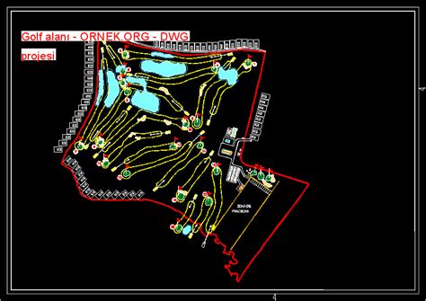 Golf Alanı Dwg Projesi Autocad Projeler