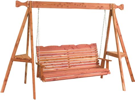 Cedar Straightback Tripod Swing Amish Outdoor Swing Cedar Swing