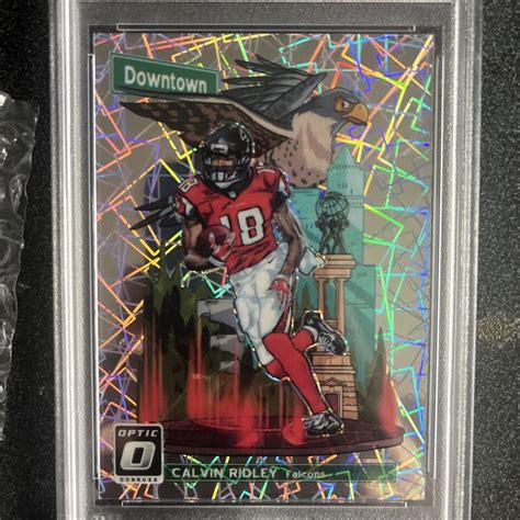 CALVIN RIDLEY 2018 Panini Donruss Opric DOWNTOWN PRIZM Rookie PSA 9