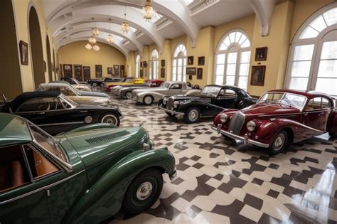 Premium AI Image | Collection of classic cars in museum on display for ...