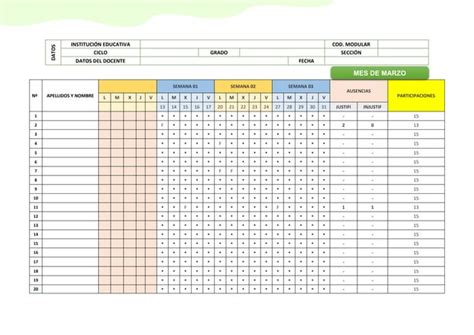 REGISTRO DE ASISTENCIA DIARIA Para Doncentes PPT