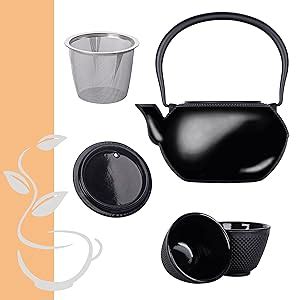 Amazon Piece Japanese Cast Iron Pot Tea Set Black W Trivet