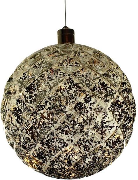 2x Grote Gouden Verlichte Decoratie Kerstballen 20 Cm Kerstballen Met