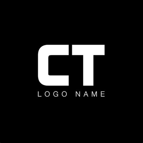 Logotipo Moderno De La Letra Ct En Color Blanco Y Negro Vector Premium