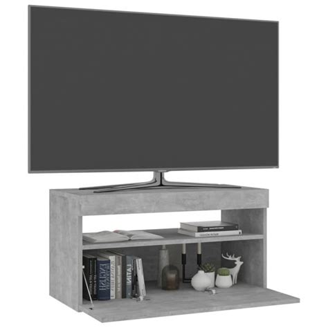 Keenso Meuble Tv Avec Lumi Res Led Gris B Ton X X Cm Yn