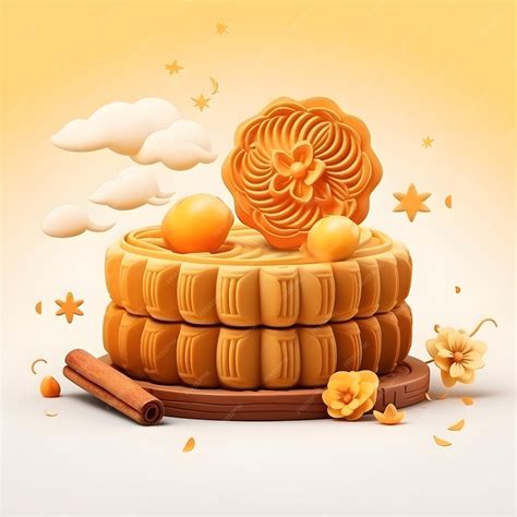 Premium AI Image | Creative moon cake mid autumn festival 3d rendering