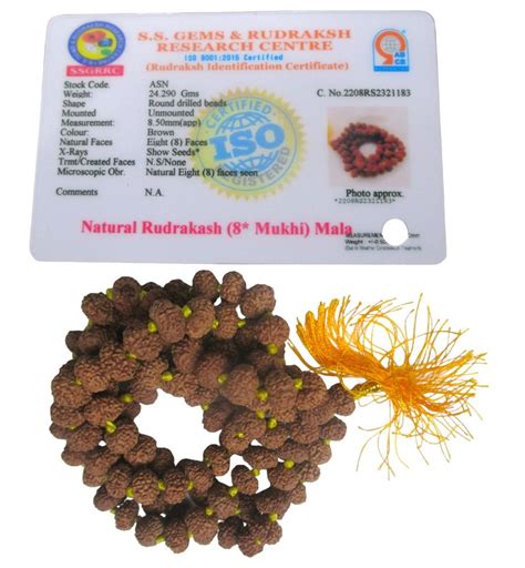 Brown Rudraksha Mala Packaging Type Certified By Ssgrrc Shape Round