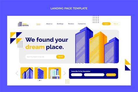 Free Vector Flat Geometric Real Estate Landing Page