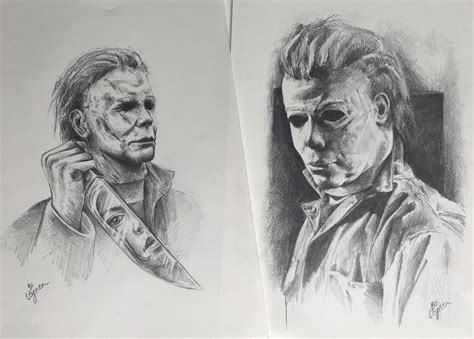 My Two Drawings Of Michael Myers From The Movies Halloween Should I