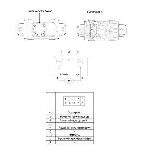 Hyundai Accent Passenger And Rear Power Window Switch Power Window