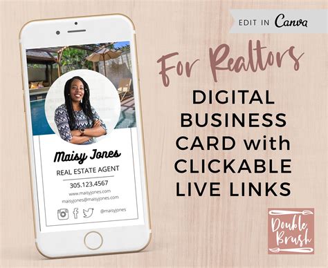 Mobile Business Card With Live Clickable Links For Realtor Real Estat