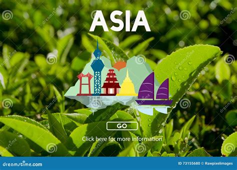 Asia East Continent Informative Culture Graphic Concept Stock Photo - Image of close, eastern ...