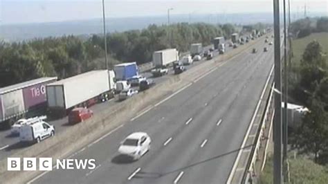 M62 Crash Long Delays After Lorries Collide In West Yorkshire Bbc News