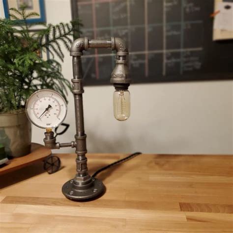 Industrial Rustic Steampunk Desk Lamp Restored Illumination