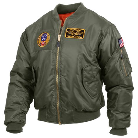 Rothco Flight Jacket with Patches,Sage Green,XL - Walmart.com