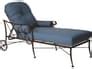 Woodard Derby Cushion Wrought Iron Adjustable Patio Chaise Lounge