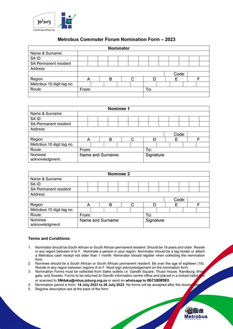 Joburg Metrobus on Twitter: "Nomination process is open Metrobus is