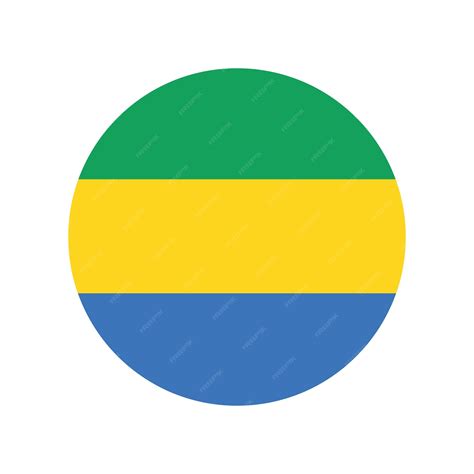 premium vector gabon circular flag logo icon computer vector