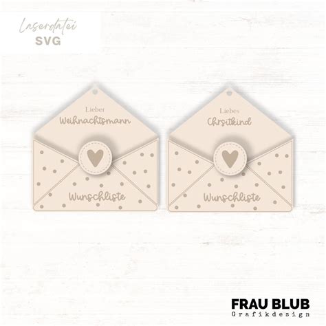 Briefumschlag Wunschzettel Laserdatei Plotterdatei