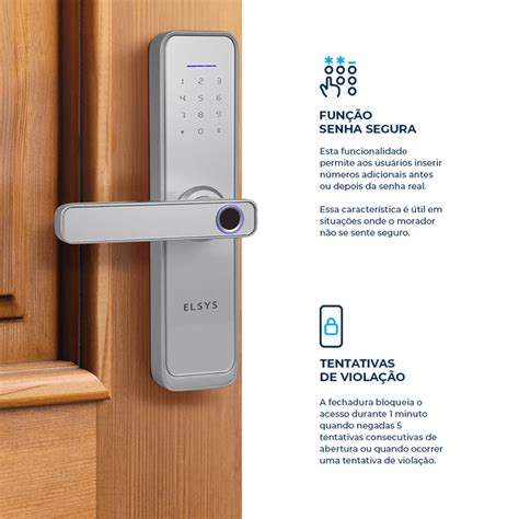 Fechadura De Embutir Digital - FECHADURA DIGITAL DE EMBUTIR COM WI-FI BIOMETRIA E SENHA NUMÉRICA ELSYS ...