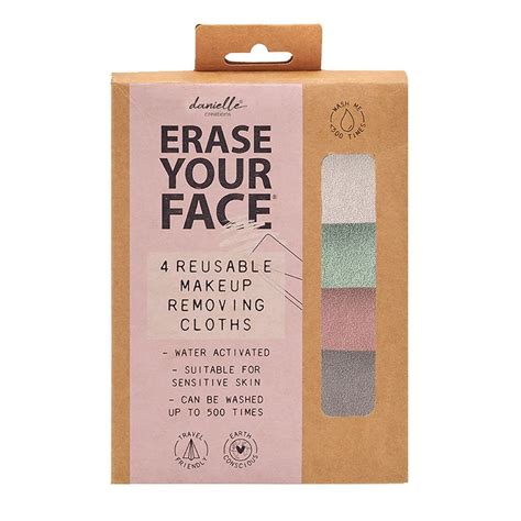 Danielle Creations Erase Your Face 4 Reusable Makeup Removing Cloths Nude