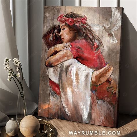 abstract art holy spirit dove heaven painting  warming hug jesus