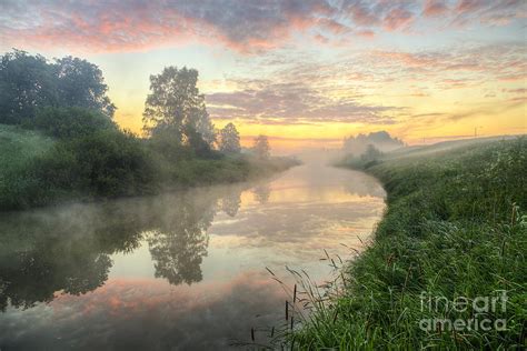 Sunrise On A Misty River Photograph By Veikko Suikkanen