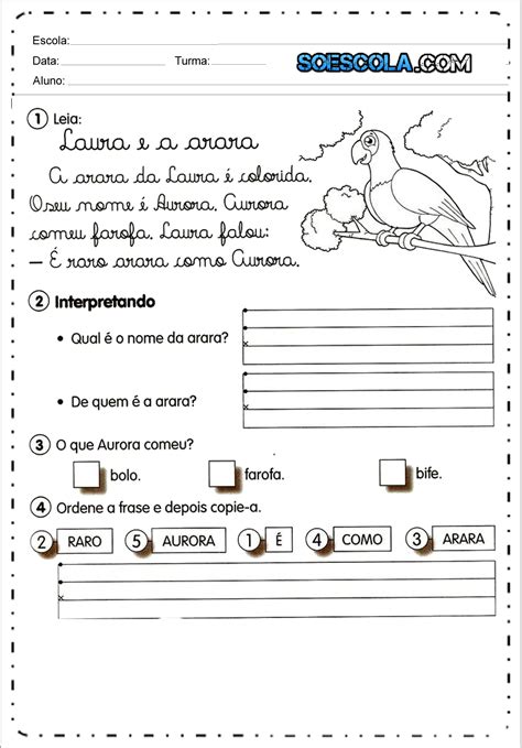 Atividades Com Letra Cursiva 1 Ano