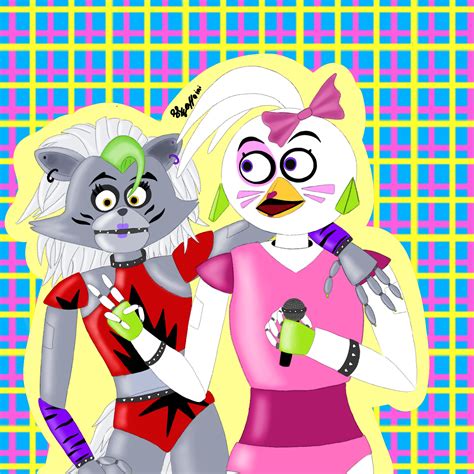 Glamrock Chica And Roxanne Wolf By Violetslushyart On Deviantart