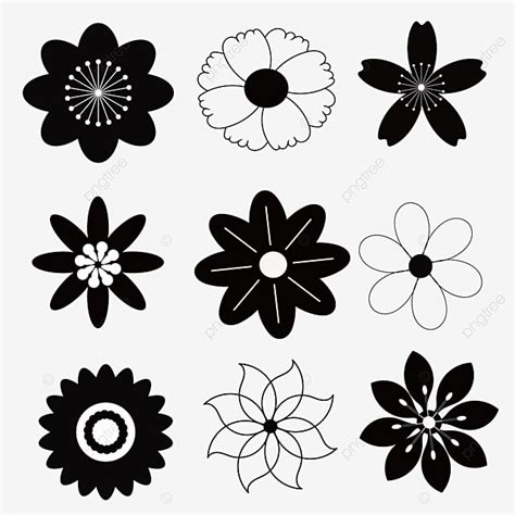 Flor Floral Da Silhueta Png Flores Preto Silhueta Imagem Png E