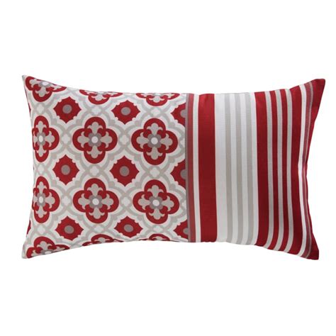 Coussin Motifs Graphiques Rouges Crus Et Gris X Saubrigues