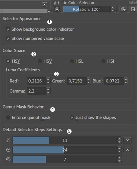 Artistic Color Selector Docker — Krita Manual 5.2.0 documentation