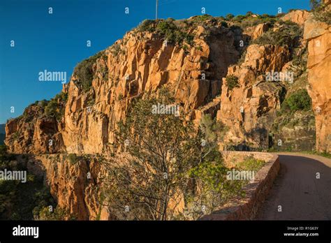 Road Through Taffoni Rocks Orange Porphyritic Granite Rocks Les