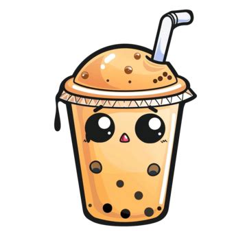 Cute Bubble Tea Mascot With Sad Expression Boba Bubble Drink Drink