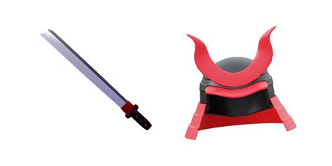 Katana Sword And Samurai Helmet 3d Cursor Sweezy Custom Cursors