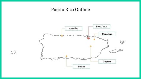 a map of puerto rico outline with all the major cities and their ...