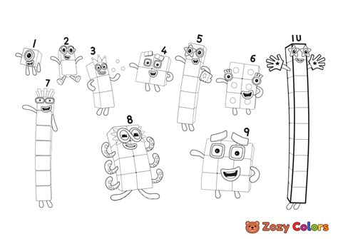 Free Numberblocks Coloring Page