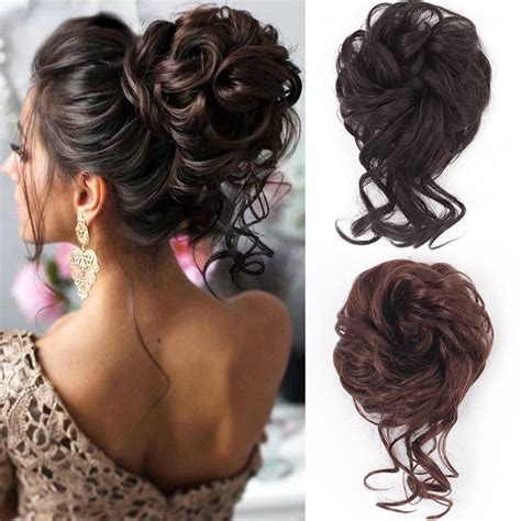 Cheap Merisihair Women Curly Donut Chignon With Elastic Band Synthetic Scrunchies Messy Hair Bun