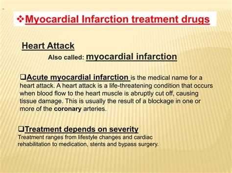 Myocardial Infarction Treatment Drugs