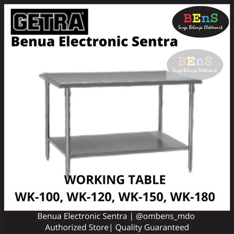 Jual GETRA Working Table Meja Kerja Stainless Steel WK 100 120 150 180