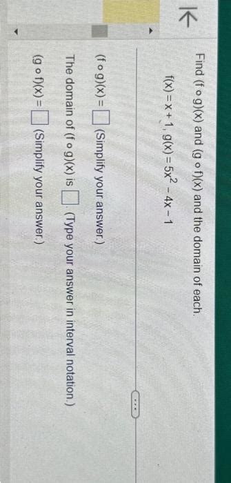 Solved Find F∘g X And G∘f X And The Domain Of Each