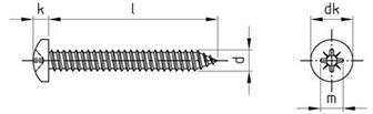 DIN 7981 ISO 7049 Parker 3 5x6 5 CK PH Staal Verzinkt 1000 St