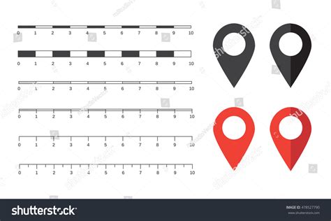 Vector Map Scales Graphics Measuring Distances Stock Vector Royalty