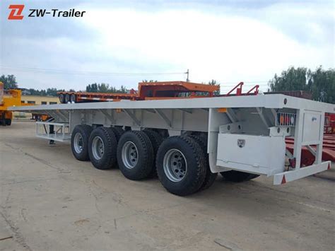 Supply 40 Ft 50 Ton Flatbed Container Semi Trailer Wholesale Factory - Shandong Zhuowei ...