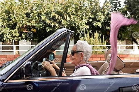 Old Woman Driving A Convertible Stock Image Image Of Camera Outdoors 103644855