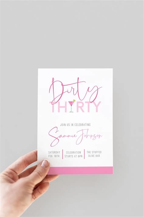 Printable And Editable 13 Going 30th Birthday Invitation Template Thirty Flirty And Thriving