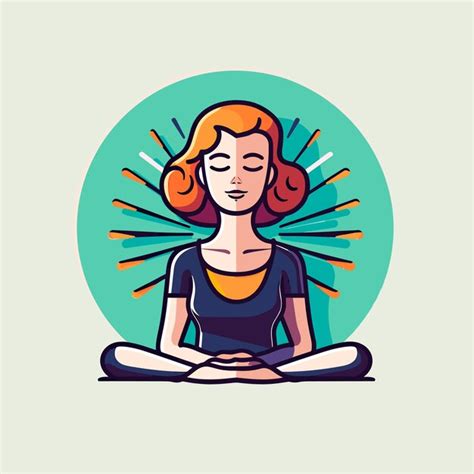 Vector De Una Mujer Meditando En Una Posici N De Loto Pac Fica Vector